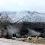 今季初冠雪が観測された氷ノ山＝１日午前、養父市内