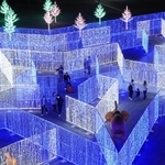 発光ダイオード（ＬＥＤ）で彩られた光の迷路＝神戸市北区大沢町上大沢、道の駅神戸フルーツフラワーパーク大沢（撮影・吉田敦史）
