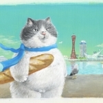 絵本「かなしきデブ猫ちゃん　はじまりの鐘」の表紙イラスト
