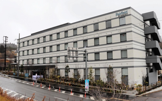 開業した「フェアフィールド・バイ・マリオット・兵庫但馬やぶ」の外観＝養父市八鹿町高柳