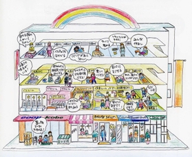２０２４年の入居開始を目指す「六甲ウィメンズハウス」のイメージイラスト（ウィメンズネット・こうべ提供）