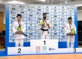 インド人選手が国際大会で初めて表彰台に上った「東京国際オープントーナメント」（長尾さん提供）