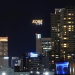 震災から２８年となるのを前に、山にともった「１・１７」の電飾＝１０日午後、神戸市中央区港島３から