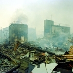 阪神・淡路大震災の火事で多くの建物が焼失した町＝１９９５年１月１８日、神戸市須磨区寺田町１