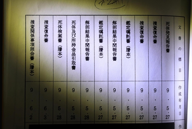 「捜査復命書」など、一連の警察の動きが検証できる文書も入っていたとみられる