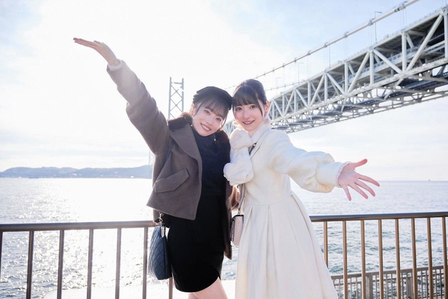 ミュージックビデオの撮影で明石海峡大橋近くを訪れたアイドルグループ「＃ババババンビ」のメンバーⓒＨａｒｕｋａ　Ｓｈｉｍｏｙａｍａ
