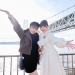 ミュージックビデオの撮影で明石海峡大橋近くを訪れたアイドルグループ「＃ババババンビ」のメンバーⓒＨａｒｕｋａ　Ｓｈｉｍｏｙａｍａ