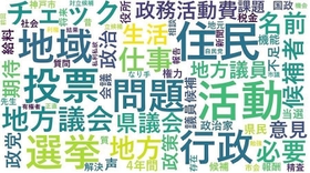 地方議会に対する有権者のイメージを集約し、人工知能（ＡＩ）技術で言葉の使用頻度などの特徴を図示した