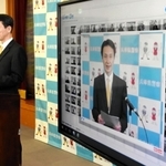 オンラインで各署長に訓示する村井紀之本部長＝兵庫県警本部
