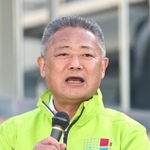 兵庫県議選や神戸市議選の投開票日を前に、応援に駆け付けた日本維新の会代表の馬場伸幸代表＝２日午後、神戸市西区（撮影・長嶺麻子）