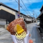 「坂利太」で人気のナポリ伝統のパイ菓子「アラゴスタ」＝赤穂市坂越
