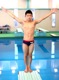 全競技を通じて日本男子史上最年少の五輪出場と、飛び込み日本勢初のメダルを目指す玉井陸斗（撮影・辰巳直之）