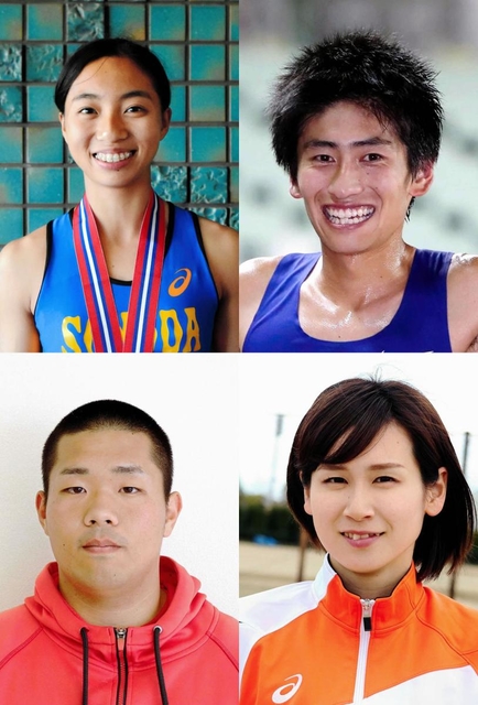 （左上から時計回りに）高良彩花、田村和希、秦澄美鈴、執行大地