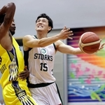 香川-西宮　第２クオーター、シュートする西宮・谷口（Ｃ）B.LEAGUE