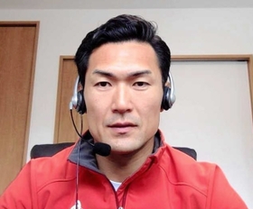 オンラインで取材に応じるラグビー元日本代表で京産大の伊藤鐘史監督