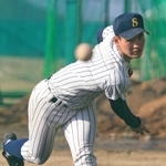 最速１５１キロの本格派右腕、明石商の中森俊介＝２月２４日、明石市の同校