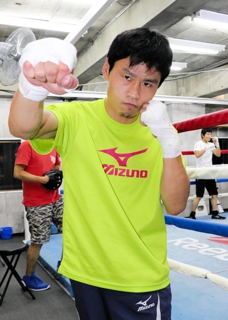 ６年ぶりの復帰戦を目指す大場浩平＝神戸市垂水区、サンライズジム