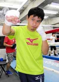 ６年ぶりの復帰戦を目指す大場浩平＝神戸市垂水区、サンライズジム