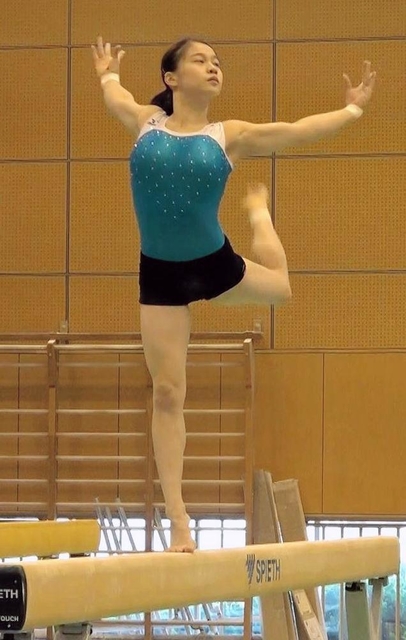 強化合宿で練習する杉原愛子（日本体操協会提供）