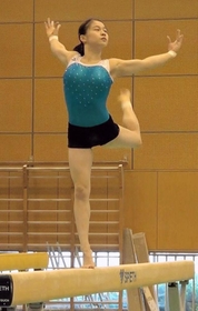 強化合宿で練習する杉原愛子（日本体操協会提供）