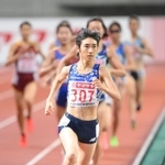 女子１５００メートル決勝　先頭を走る田中希実＝デンカビッグスワンスタジアム（撮影・堀内翔）