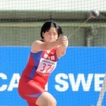 女子ハンマー投げ決勝　５０メートル７０で４位となった市尼崎の山本紗矢（撮影・後藤亮平）