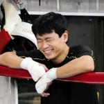 復帰戦後に再始動し、笑顔を見せる大場浩平＝１０月６日、神戸市垂水区のサンライズジム