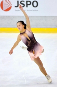 フィギュア成年女子　ＳＰで首位の兵庫・坂本花織（代表撮影）