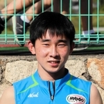 男子３年１００メートル　１１秒０４の大会新で１位となった塩瀬の年綱晃広