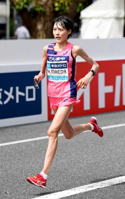 ２０１９年のマラソングランドチャンピオンシップ（ＭＧＣ）女子で優勝し、東京五輪代表に決まった前田穂南＝東京・明治神宮外苑