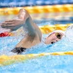 女子１００メートル自由形準決勝　54秒36で全体１位となり、決勝に進んだ池江璃花子（撮影・吉田敦史）