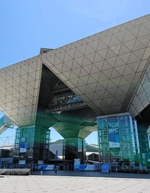 東京ビッグサイト内に設けられた東京五輪のメインプレスセンター＝東京都江東区
