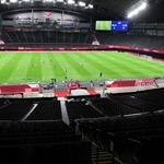 無観客試合で行われたサッカー女子の英国とチリの試合＝２１日午後、札幌市豊平区の札幌ドーム（撮影・中西幸大）