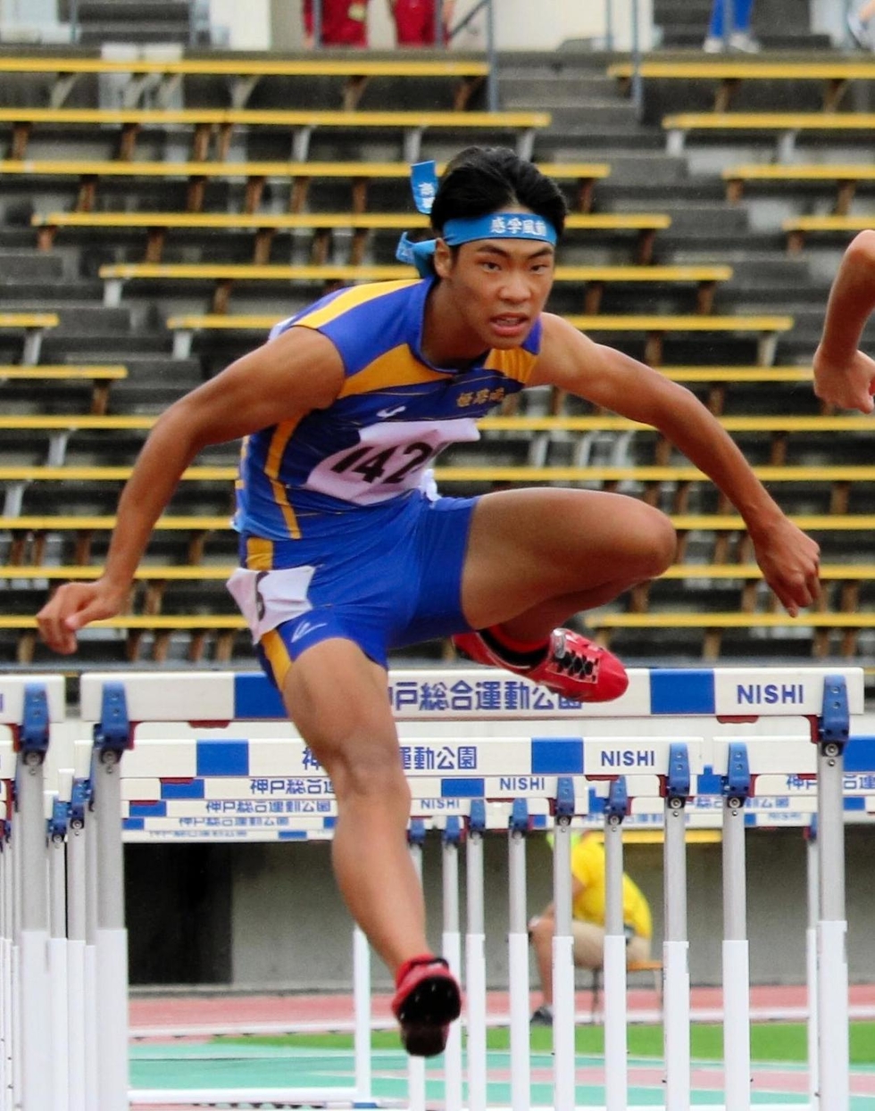 神戸新聞NEXT  スポーツ  陸上県高校ユース対校 男子１１０メートル 