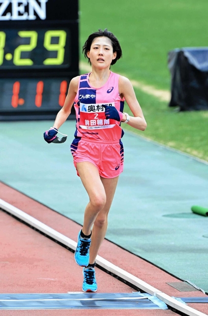 陸上女子マラソンで活躍を誓う前田穂南＝１月31日、大阪市、長居公園周回コース