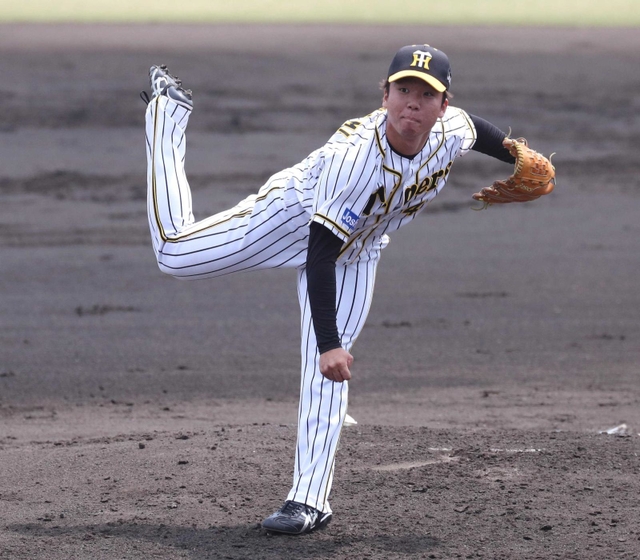 ウエスタン・リーグで投手３冠に輝いた阪神・村上頌樹＝鳴尾浜