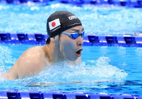 競泳男子２００メートル個人メドレー（運動機能障害ＳＭ９）予選　２分２６秒６５で全体の８位に入り、決勝進出を決めた山田拓朗＝東京アクアティクスセンター（撮影・吉田敦史）