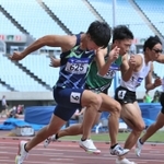 男子１００メートル予選　１０秒３６で２組１着となり、決勝は棄権した住友電工の多田修平（撮影・長嶺麻子）
