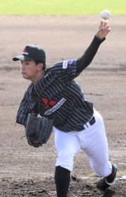 三菱重工Ｗｅｓｔのエース森翔平＝９月２７日、大阪シティ信用金庫スタジアム