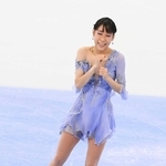 女子ＳＰの演技を終え、笑顔を見せる三原舞依