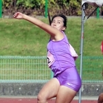 女子やり投げ決勝　58メートル03で４連覇を達成した大体大の武本紗栄