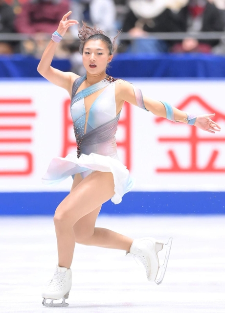 女子ＳＰで首位発進した坂本花織（撮影・堀内翔）