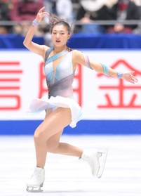 女子ＳＰで首位発進した坂本花織（撮影・堀内翔）