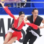 アイスダンスＲＤ　躍動感のある演技を披露する村元哉中、高橋大輔組（撮影・堀内翔）