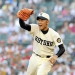 ベスト８に進んだ２００８年夏の甲子園大会１回戦で新潟県央工打線から１１三振を奪った報徳・近田怜王（撮影・岡田育麿）