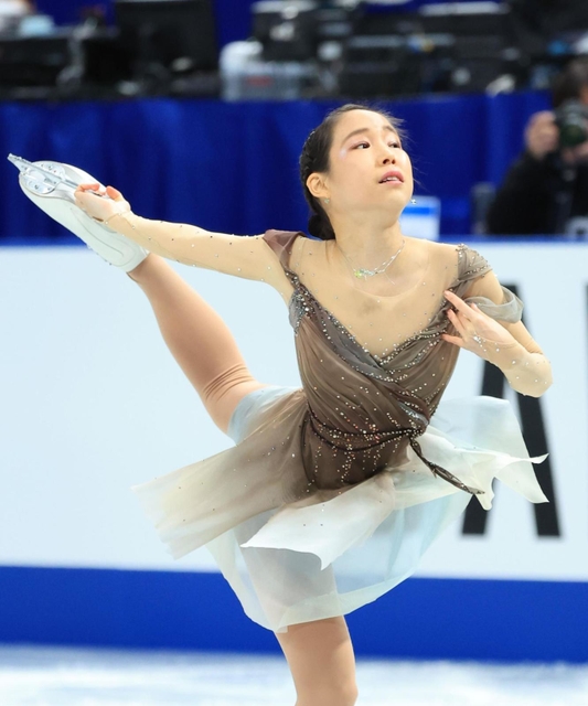 女子ＳＰ　感情のこもった演技を見せる三原舞依（撮影・吉田敦史）