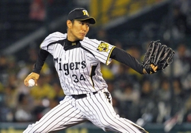 阪神時代の久保康友（撮影・棚橋慶太）