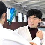 国立大医学部生として初めて柔道の全日本選手権に挑む藤本智朗選手＝青森県弘前市の弘前大（本人提供）