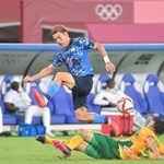 東京五輪の日本代表として10番を背負った堂安律＝２０２１年７月２２日、東京スタジアム