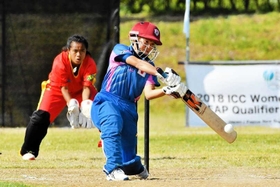 クリケットで日本人初のプロ契約を結んだ宮地静香。左投げ左打ちで、攻守の核として活躍が期待される＝日本クリケット協会提供